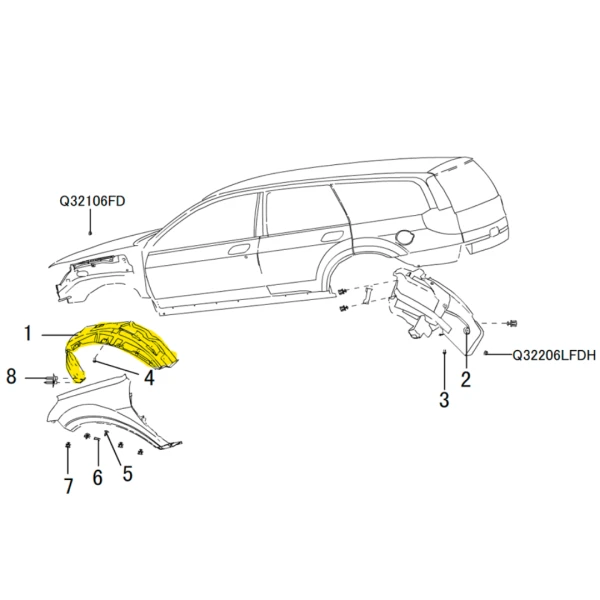 Guardafango delantero izquierdo para great wall haval h3 - Guardafangos Delanteros Izquierdos | ClickRepuestos